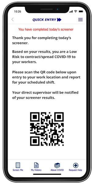 Screening result - low risk